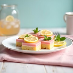 Pink lemonade cake bars