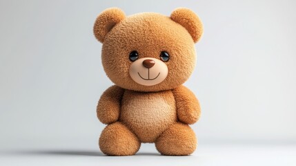 A cute, plush teddy bear with a friendly smile, designed for comfort and companionship.