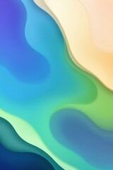 Swirling hues of blue and green create a tranquil abstract landscape inspired by water and sky