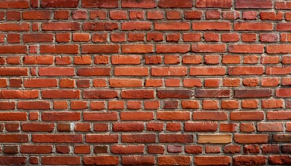 Naklejka premium panorama of an old red brick wall as a background or texture