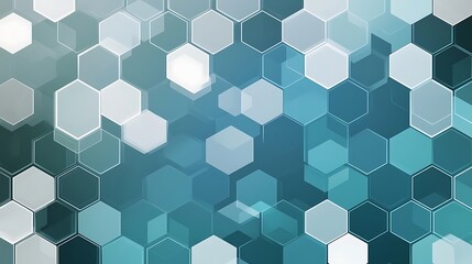 Abstract Teal Hexagon Pattern: A Serene Geometric Design