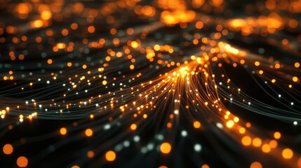 Obraz premium Abstract Lights Intertwining in a Vibrant Digital Flow