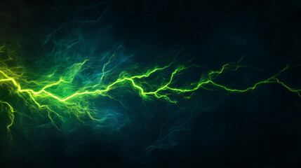 Energetic green light explosion against dark background creates contrast