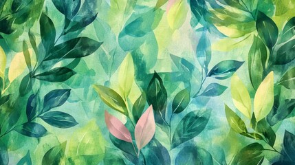 Fototapeta premium Lush green leaf patterns nature background digital art vibrant environment abstract view botanical inspiration for design