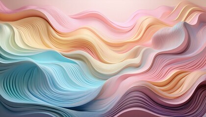 Obraz premium abstract pastel waves flowing softly together