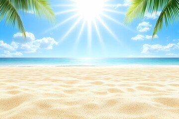 Obraz premium Sunny Beach Background Illustration