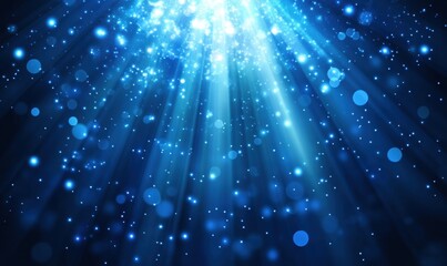 A blue sky with a lot of stars and a bright light