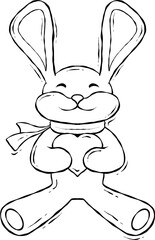 gift doll valentine cartoon outline