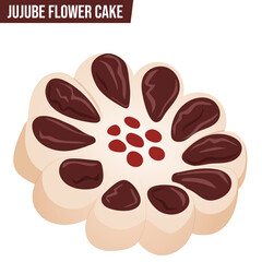 Jujube Flower Cake Isolated. Zao Hua Gao Chinese Lunar New Year Pastry