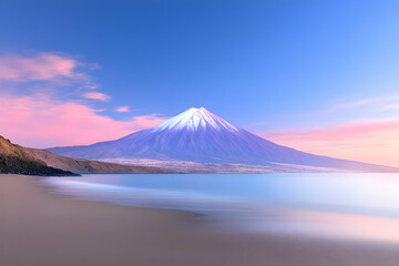 Serene Coastal Mountain 3D Render