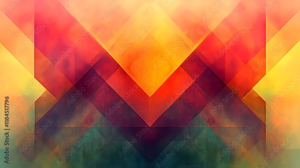Poster vibrant geometric gradient patterns with subtle symmetrical designs creating a modern and creative a