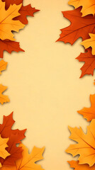 Fototapeta premium Autumn Leaves Illustration Background
