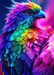 Vibrant Multicolored Bird: The Magical Phoenix 