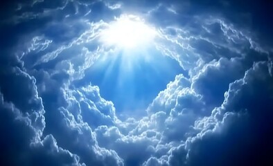 Heavenly Rays of Light Breaking Through Clouds