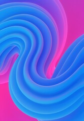 "Abstract Fluid Waves with Vibrant Blue and Pink Gradient"