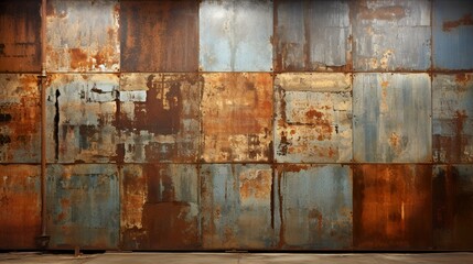 Naklejka premium Metal rust and zinc steel wall texture abstract surface background with world map 