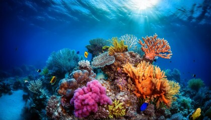 Naklejka premium colorful corals on a red sea reef