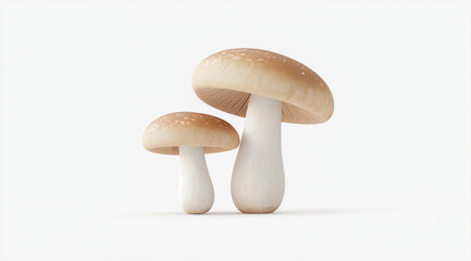 Cartoon-style mushrooms in vibrant colors, illustrated on a clean white background, designed as a PNG clipart with no shadows for seamless integration into creative projects