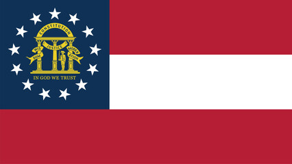 Obraz premium Georgia US State Flag Vector Illustration