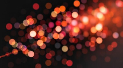 Abstract bokeh lights in orange, red, and black tones with a blurred background