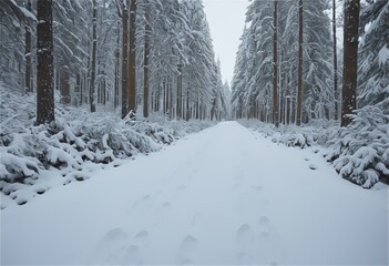 Fototapeta premium winter forest in the snow