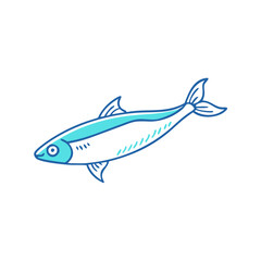 anchovy vector icon, fish vector illustration - simple illustration of anchovy perfect for logos, and fish - themed designs.