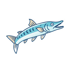 barracuda vector icon, fish vector illustration - simple illustration of barracuda perfect for logos, and fish - themed designs.