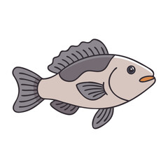 barramundi vector icon, fish vector illustration - simple illustration of barramundi perfect for logos, and fish - themed designs.