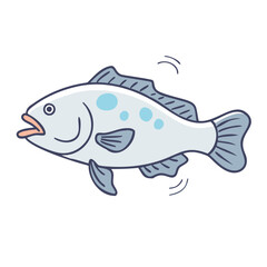 barramundi vector icon, fish vector illustration - simple illustration of barramundi perfect for logos, and fish - themed designs.