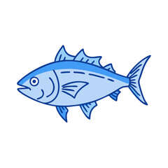 bluefin tuna vector icon, fish vector illustration - simple illustration of bluefin tuna perfect for logos, and fish - themed designs.