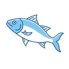 bluefish vector icon, fish vector illustration - simple illustration of bluefish perfect for logos, and fish - themed designs.