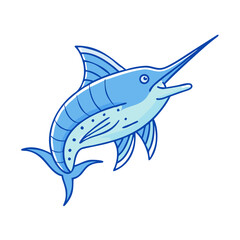 blue marlin vector icon, fish vector illustration - simple illustration of blue marlin perfect for logos, and fish - themed designs.