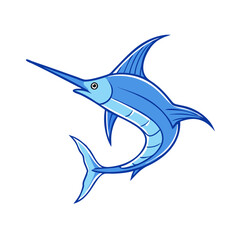 blue marlin vector icon, fish vector illustration - simple illustration of blue marlin perfect for logos, and fish - themed designs.