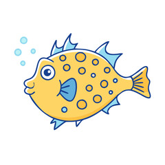 boxfish vector icon, fish vector illustration - simple illustration of boxfish perfect for logos, and fish - themed designs.