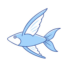 flying fish vector icon, fish vector illustration - simple illustration of flying fish perfect for logos, and fish - themed designs.