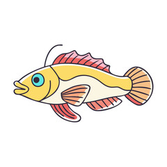 goby fish vector icon, fish vector illustration - simple illustration of goby fish perfect for logos, and fish - themed designs.