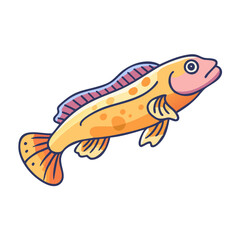 goby fish vector icon, fish vector illustration - simple illustration of goby fish perfect for logos, and fish - themed designs.