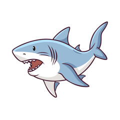 great white shark vector icon, fish vector illustration - simple illustration of great white shark perfect for logos, and fish - themed designs.