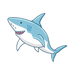 great white shark vector icon, fish vector illustration - simple illustration of great white shark perfect for logos, and fish - themed designs.