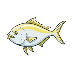 jack crevalle vector icon, fish vector illustration - simple illustration of jack crevalle perfect for logos, and fish - themed designs.