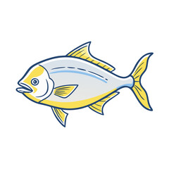 jack crevalle vector icon, fish vector illustration - simple illustration of jack crevalle perfect for logos, and fish - themed designs.
