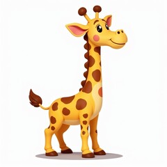 Fototapeta premium Adorable Cartoon Giraffe 3D Render, isolated background