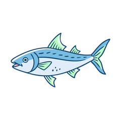 king mackerel vector icon, fish vector illustration - simple illustration of king mackerel perfect for logos, and fish - themed designs.