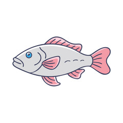nile perch vector icon, fish vector illustration - simple illustration of nile perch perfect for logos, and fish - themed designs.