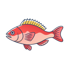 ocean perch vector icon, fish vector illustration - simple illustration of ocean perch perfect for logos, and fish - themed designs.