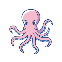 octopus vector icon, fish vector illustration - simple illustration of octopus perfect for logos, and fish - themed designs.