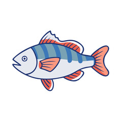 perch vector icon, fish vector illustration - simple illustration of perch perfect for logos, and fish - themed designs.