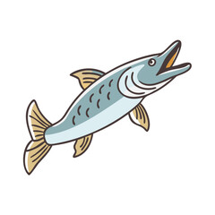 pike vector icon, fish vector illustration - simple illustration of pike perfect for logos, and fish - themed designs.