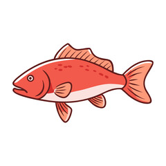 red drum redfish vector icon, fish vector illustration - simple illustration of red drum redfish perfect for logos, and fish - themed designs.