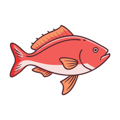 red drum redfish vector icon, fish vector illustration - simple illustration of red drum redfish perfect for logos, and fish - themed designs.